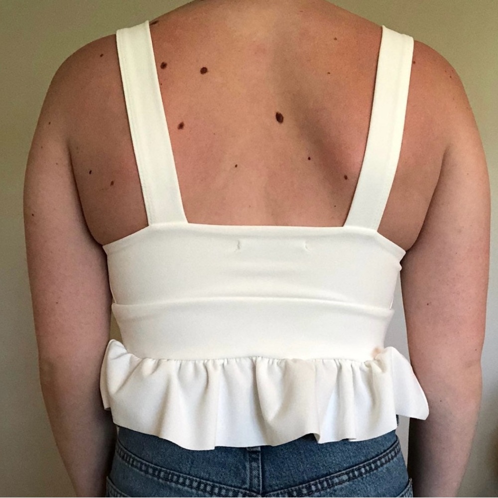 White Ruffle Crop Top - Picture 3 of 3